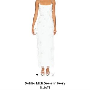 Elliatt White Floral Beaded Dress
